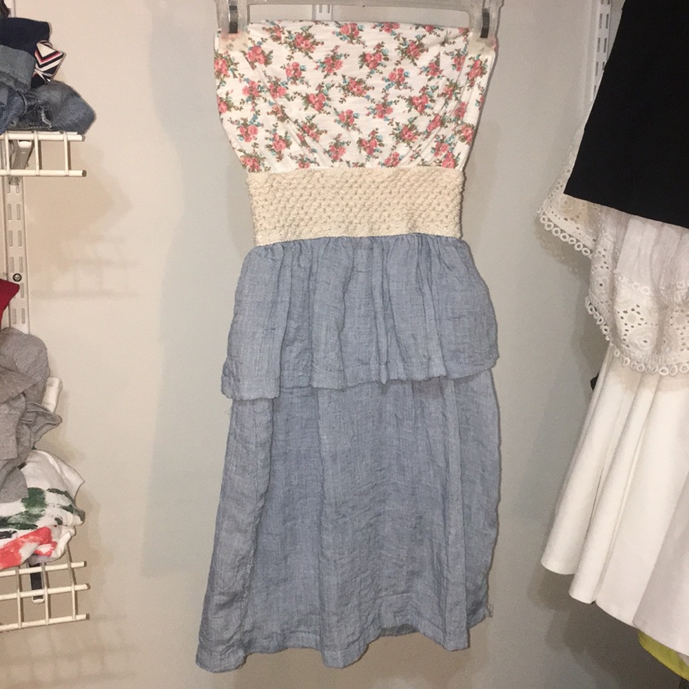 Strapless floral dress